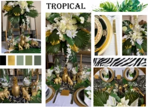 Collection de kit de table tropical